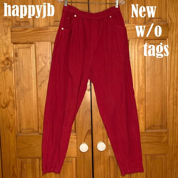 NWOT Vintage Stefano International Crinkle Gauze Pull On Pants Size L - Picture 2 of 11